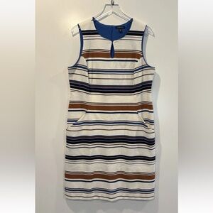 Lands End Striped‎ Sleeveless Keyhole Sheath Dress Womens Size 16W
